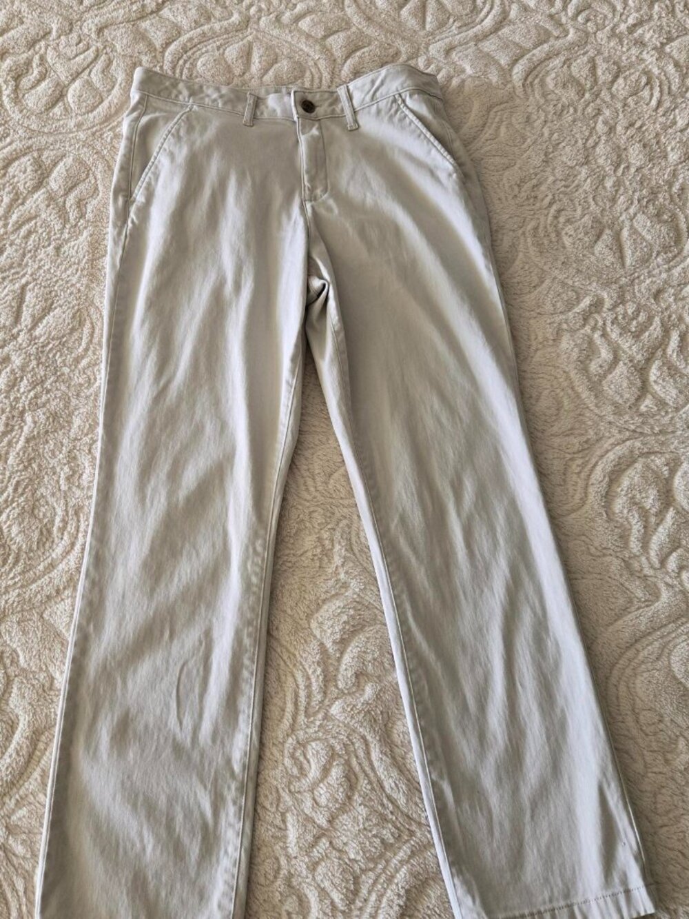 St. John's Bay Girlfriend lightweigt Pants Cream Mid Rise Size 14